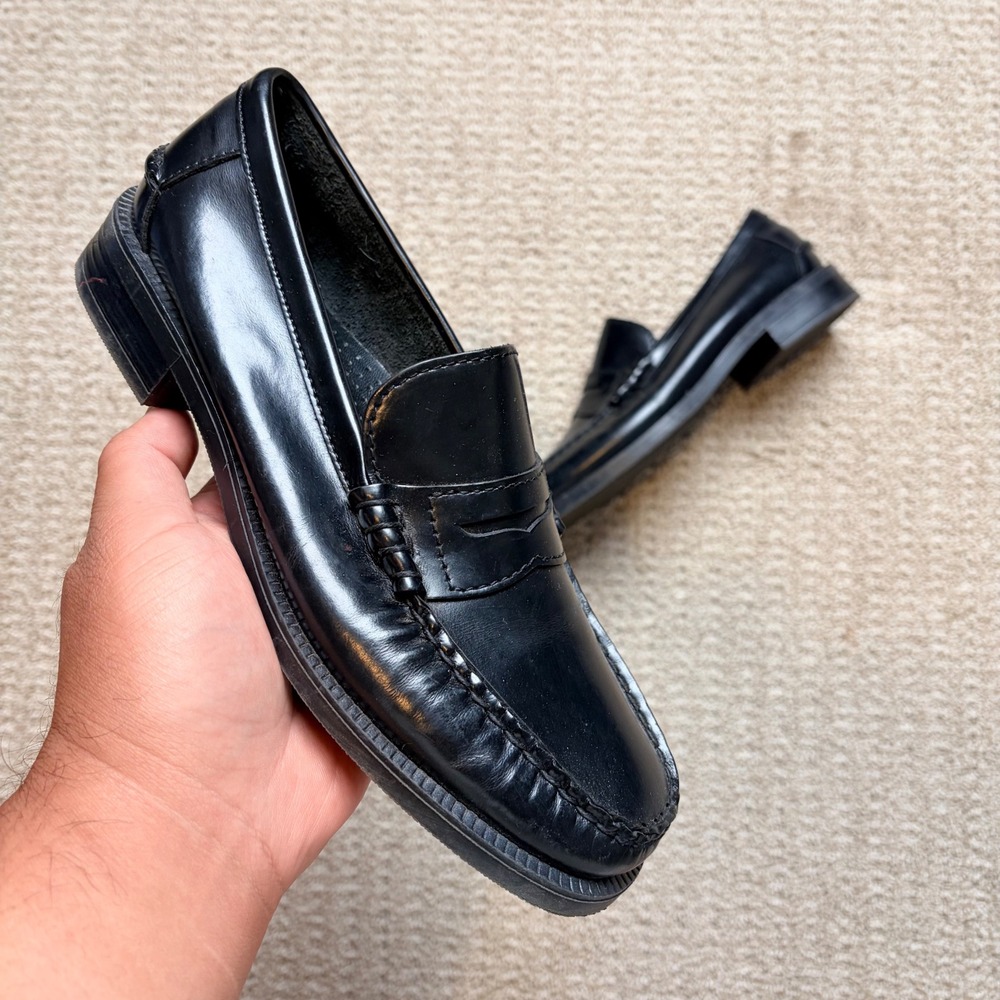 Dexter USA Mens Black Leather Penny Loafers Classic Dress Shoes Made in USA